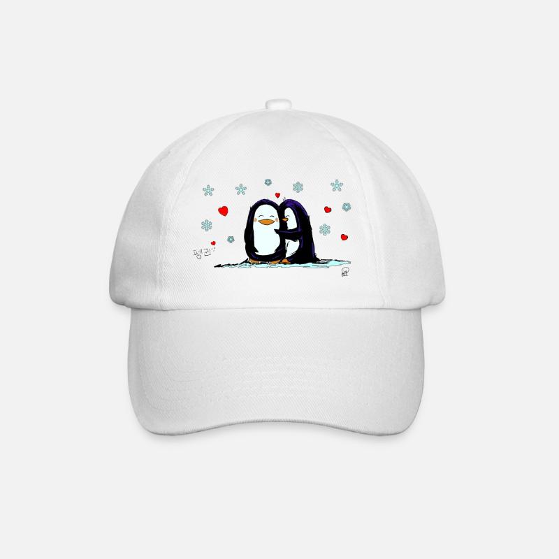 Penguin Love - Baseballkappe - Weiß/Weiß