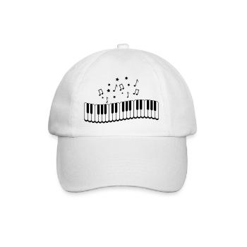 piano_noten_02 - Baseballkappe - Weiß/Weiß - Vorne