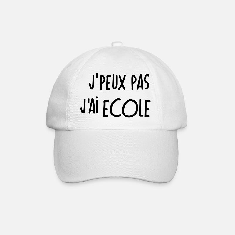 Tshirt j'peux pas j'ai école humour idée de cadeau - Casquette classique - blanc/blanc