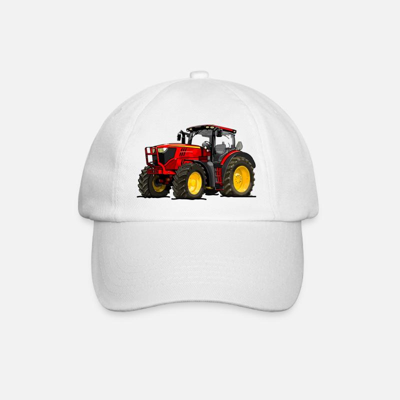 Traktor rot - Baseballkappe - Weiß/Weiß