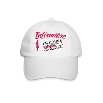 Infirmière en cours Future infirmière - Casquette classique - blanc/blanc - Devant