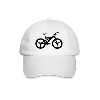 Mountainbike, Fahrrad, Geländerad, Bergfahrrad - Baseballkappe - Weiß/Weiß - Vorne