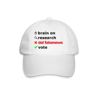Pour toutes les élections, allumez le cerveau, enquêter. - Casquette classique - blanc/blanc - Devant