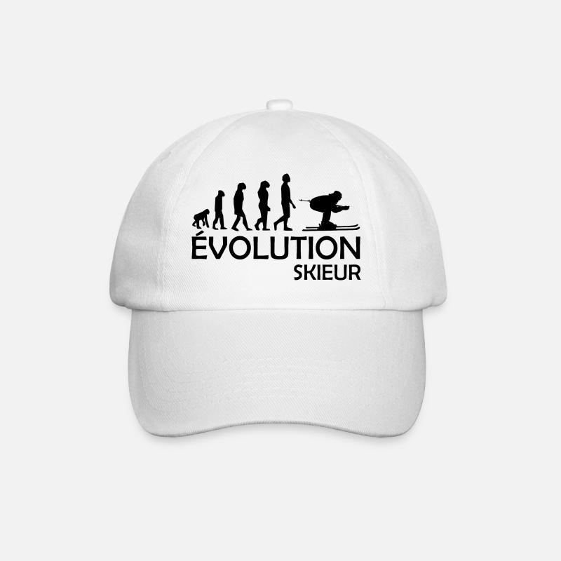 évolution skieur- évolution ski - humour skieur - Casquette classique - blanc/blanc