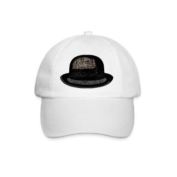 Fancy bowl hat drawing - Baseball Cap - white/white - Front