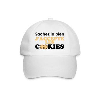 J'accepte les cookies - Casquette classique - blanc/blanc - Devant