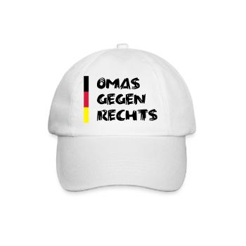 Omas gegen Rechts - schwarz rot gold - Baseballkappe - Weiß/Weiß - Vorne