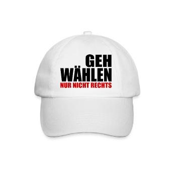 GEH WÄHLEN - Baseballkappe - Weiß/Weiß - Vorne
