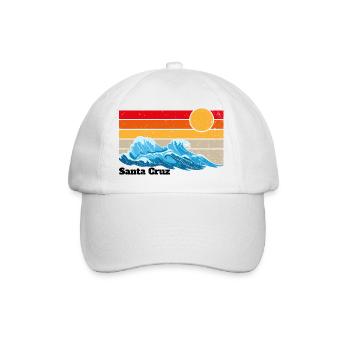 Santa Cruz Waves Gift Retro Vintage Old - Baseball Cap - white/white - Front