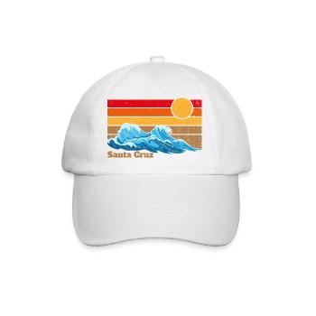 Santa Cruz Waves Gift Retro Vintage Old - Baseball Cap - white/white - Front