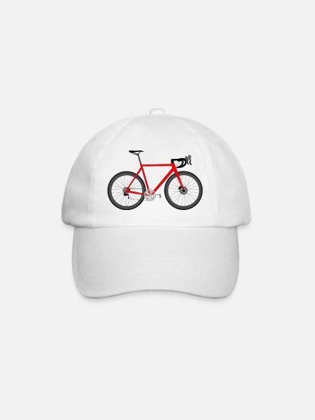 Samsi-Shirts Rennrad rot - Baseballkappe - Weiß/Weiß
