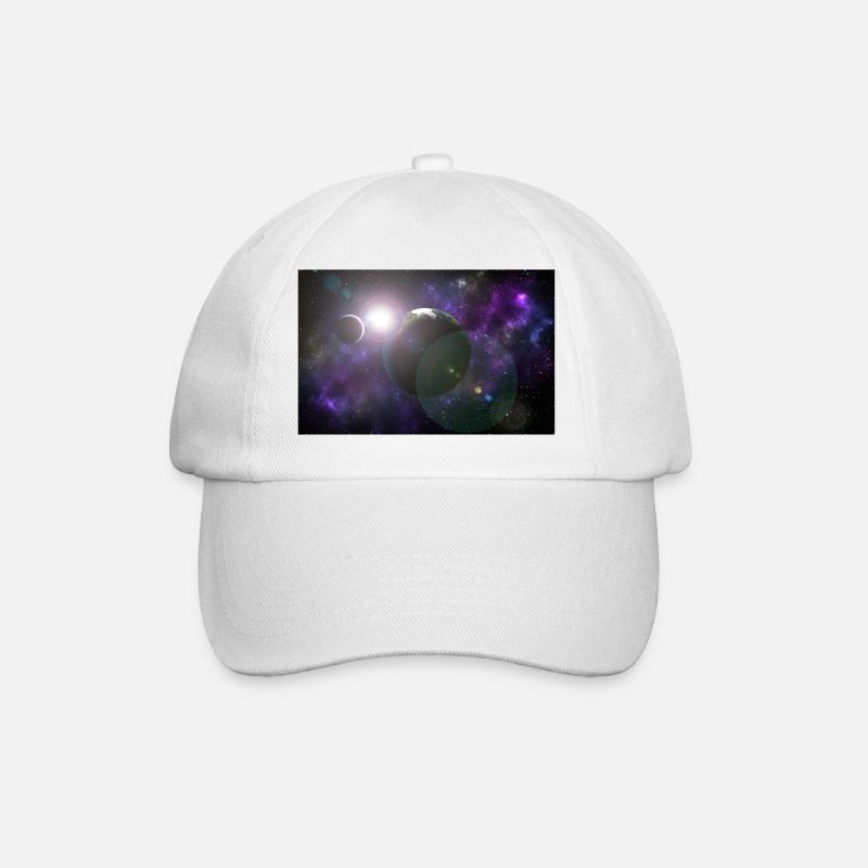 Lune et terre avec soleil - Casquette classique - blanc/blanc