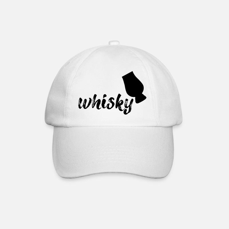 Whisky, noir - Casquette classique - blanc/blanc
