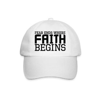 Fear Ends where Faith begins - Baseballkappe - Weiß/Weiß - Vorne