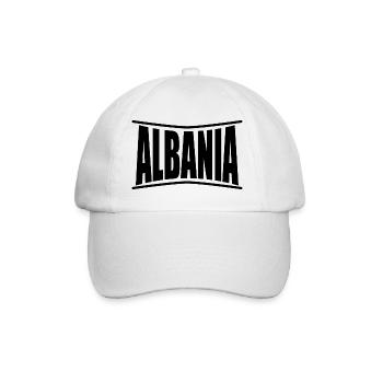 T-Shirt Albanien T-Shirt Shqiperia Skanderbeg - Baseballkappe - Weiß/Weiß - Vorne