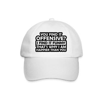 You find it offensive - Baseball Cap - white/white - Front