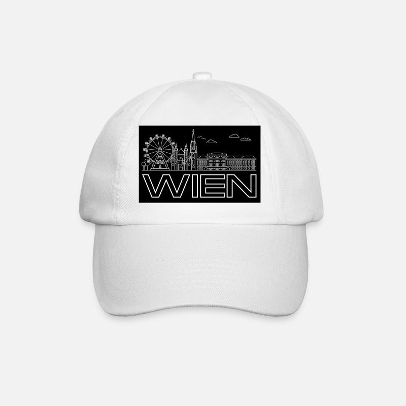 Wien - mit Skyline - Baseballkappe - Weiß/Weiß