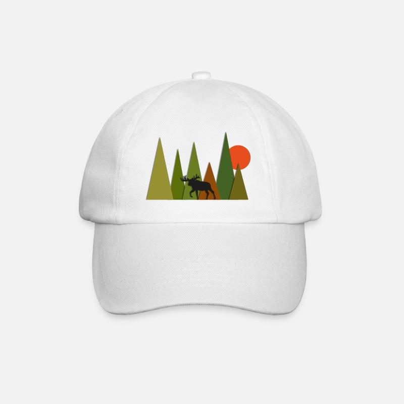Le wapiti dans la forêt - Casquette classique - blanc/blanc