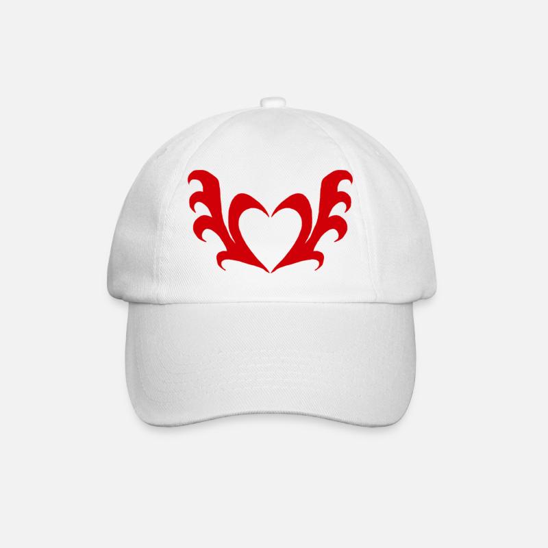 Herz mit flügel - Baseballkappe - Weiß/Weiß