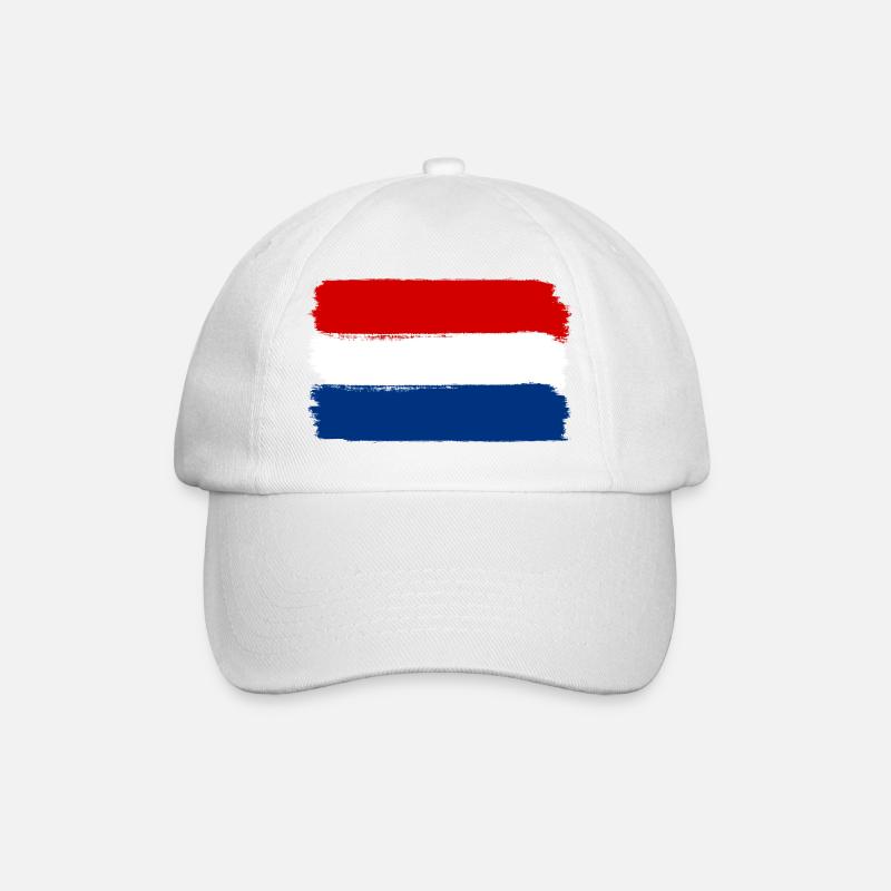 Holland Flagge used look - Baseballkappe - Weiß/Weiß