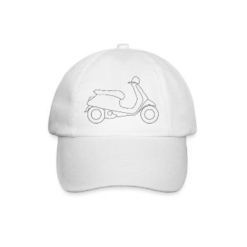 Moto - Cyclomoteur / journal à bâton simple - Casquette classique - blanc/blanc - Devant