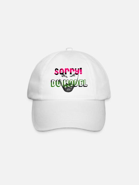 Sorry Du Model - Baseballkappe - Weiß/Weiß