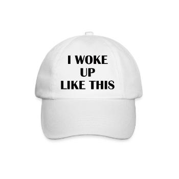 I woke up like this - Baseballkappe - Weiß/Weiß - Vorne