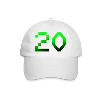 jubiläumsfeier, 20 Pixelig - Baseballkappe - Weiß/Weiß - Vorne