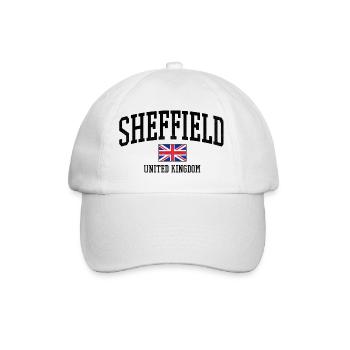 Sheffield UK Distressed Flag - Baseballkappe - Weiß/Weiß - Vorne