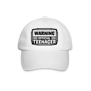avertissement citation officielle d’adolescent - Casquette classique - blanc/blanc - Devant