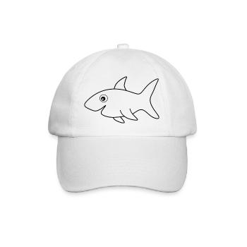 Haifisch Haie Fisch angeln - Baseballkappe - Weiß/Weiß - Vorne