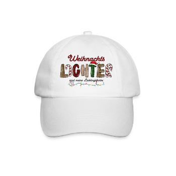 Weihnachten lustige Sprüche Weihnachtslichter Xmas - Baseballkappe - Weiß/Weiß - Vorne