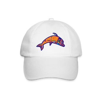 Inca culture, dolphin - Baseball Cap - white/white - Front