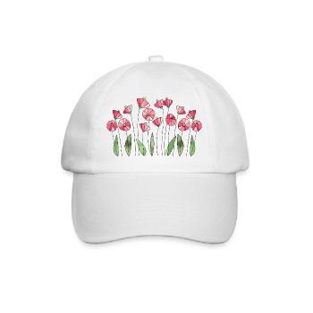 Blumen - Baseballkappe - Weiß/Weiß - Vorne