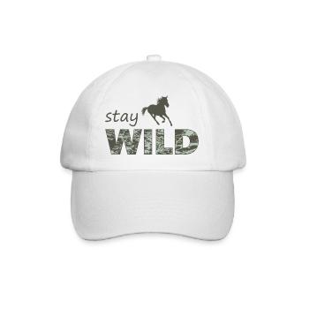 Bleib wild - Baseballkappe - Weiß/Weiß - Vorne