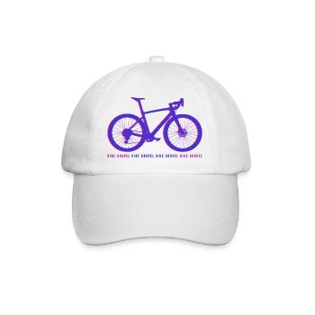 Gravel Bike Lila Rennrad Fahrrad lustiges Geschenk - Baseballkappe - Weiß/Weiß - Vorne