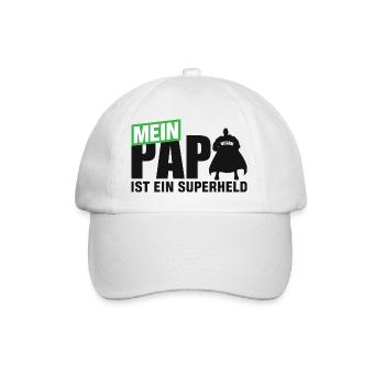 Mein Papa ist ein Superheld - Baseballkappe - Weiß/Weiß - Vorne