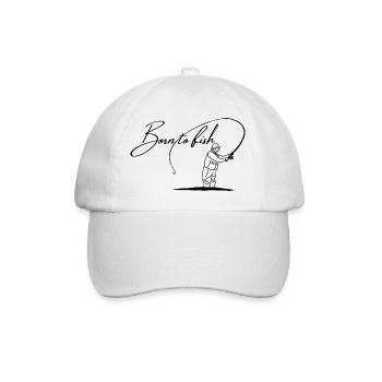 Born to fish - Baseballkappe - Weiß/Weiß - Vorne