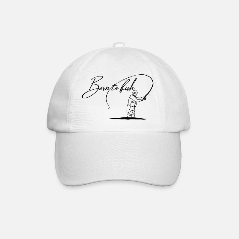 Born to fish - Baseball Cap - white/white