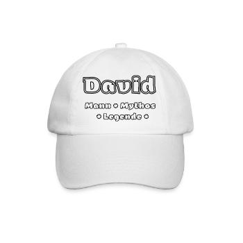 David - der Mann, der Mythos, die Legende - Baseballkappe - Weiß/Weiß - Vorne