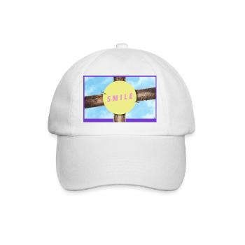 Holzkreuz Smile Kreis - Baseballkappe - Weiß/Weiß - Vorne