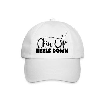 Chin Up Heels Down - Baseball Cap - white/white - Front
