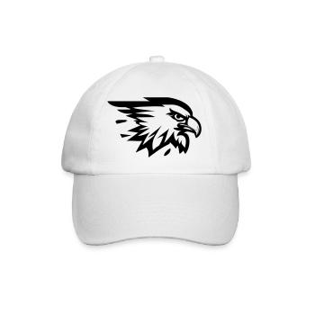 eagle's head with wing in profile - Baseball Cap - white/white - Front