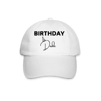 birthday dude - Baseball Cap - white/white - Front