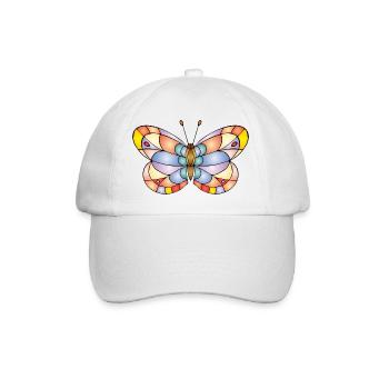 Bunter Schmetterling - Baseballkappe - Weiß/Weiß - Vorne
