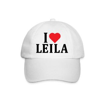 t-shirt prénom J’adore Leila t-shirt idée cadeau - Casquette classique - blanc/blanc - Devant