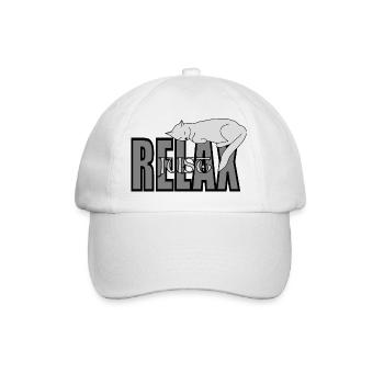 Cat Just Relax - Baseball Cap - white/white - Front