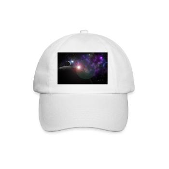 Moon and earth with sun - Baseball Cap - white/white - Front