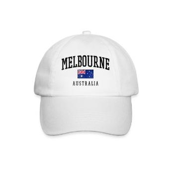 Melbourne, Australie, Conception du drapeau - Casquette classique - blanc/blanc - Devant