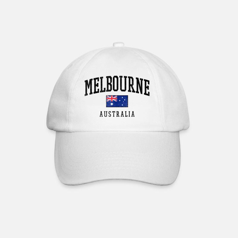 Melbourne Australia Flag Design - Baseball Cap - white/white